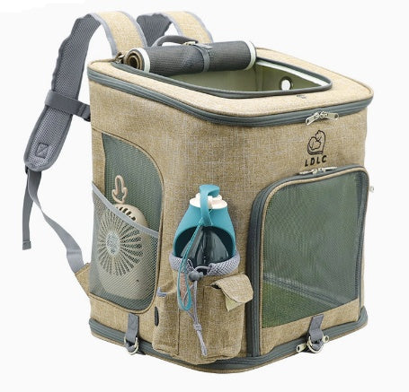 Transparent Portable Cat Backpack with Fan and Water Cup