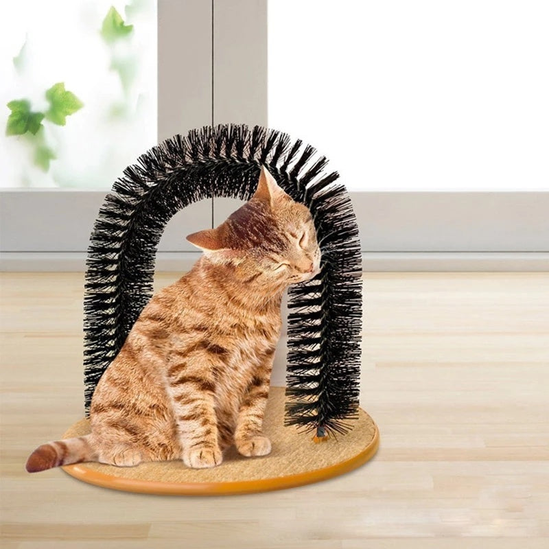 Cat Self-Grooming Arch with Scratching Pad