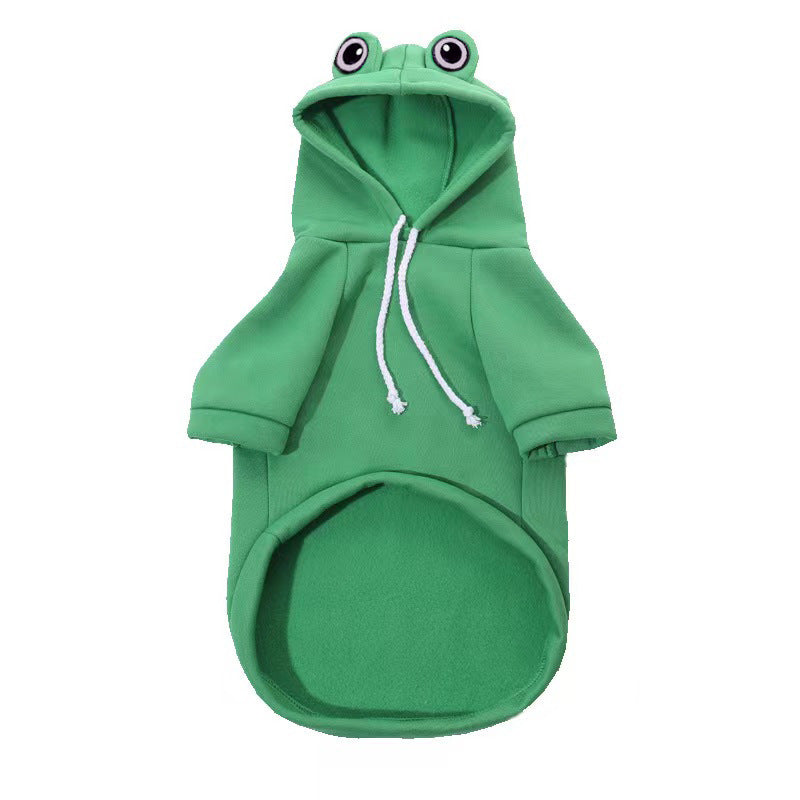 Frog Dog Sweater Fleece Clothes for Small and Medium Dogs Fashionable Pet Apparel