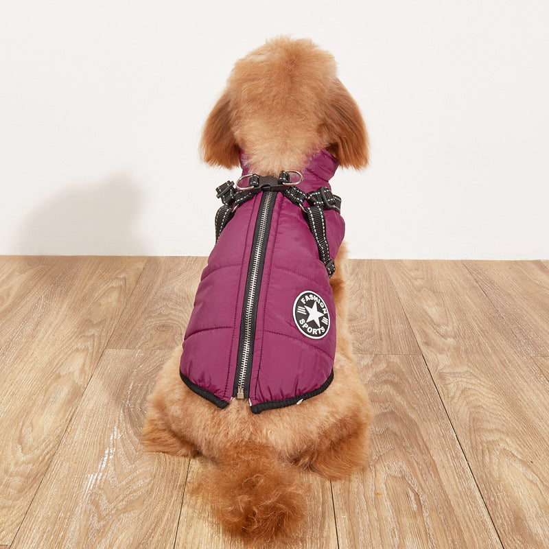 Warm Dog Coat with Reflective Design