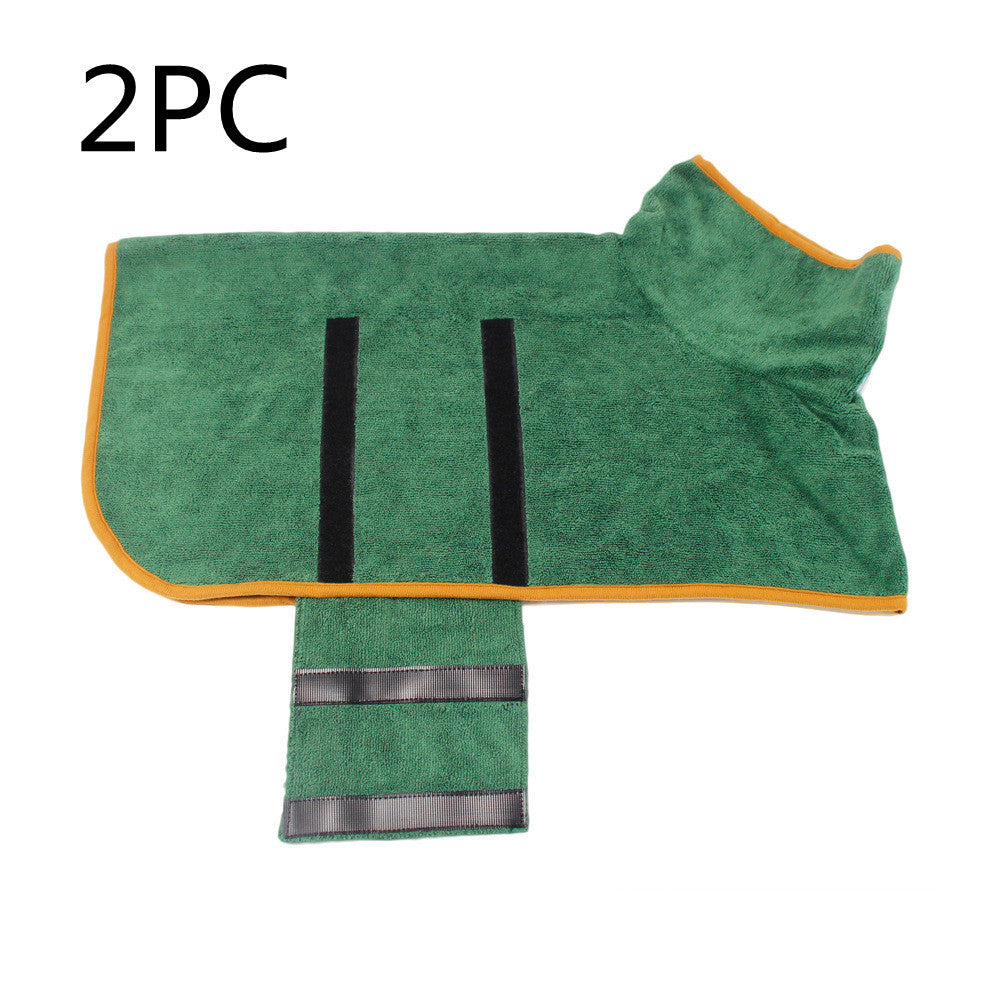 Super Absorbent Microfiber Dog Bath Towel with Adjustable Straps