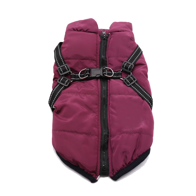 Winter Dog Cotton Coat Integrated Vest with Chest and Back Coverage