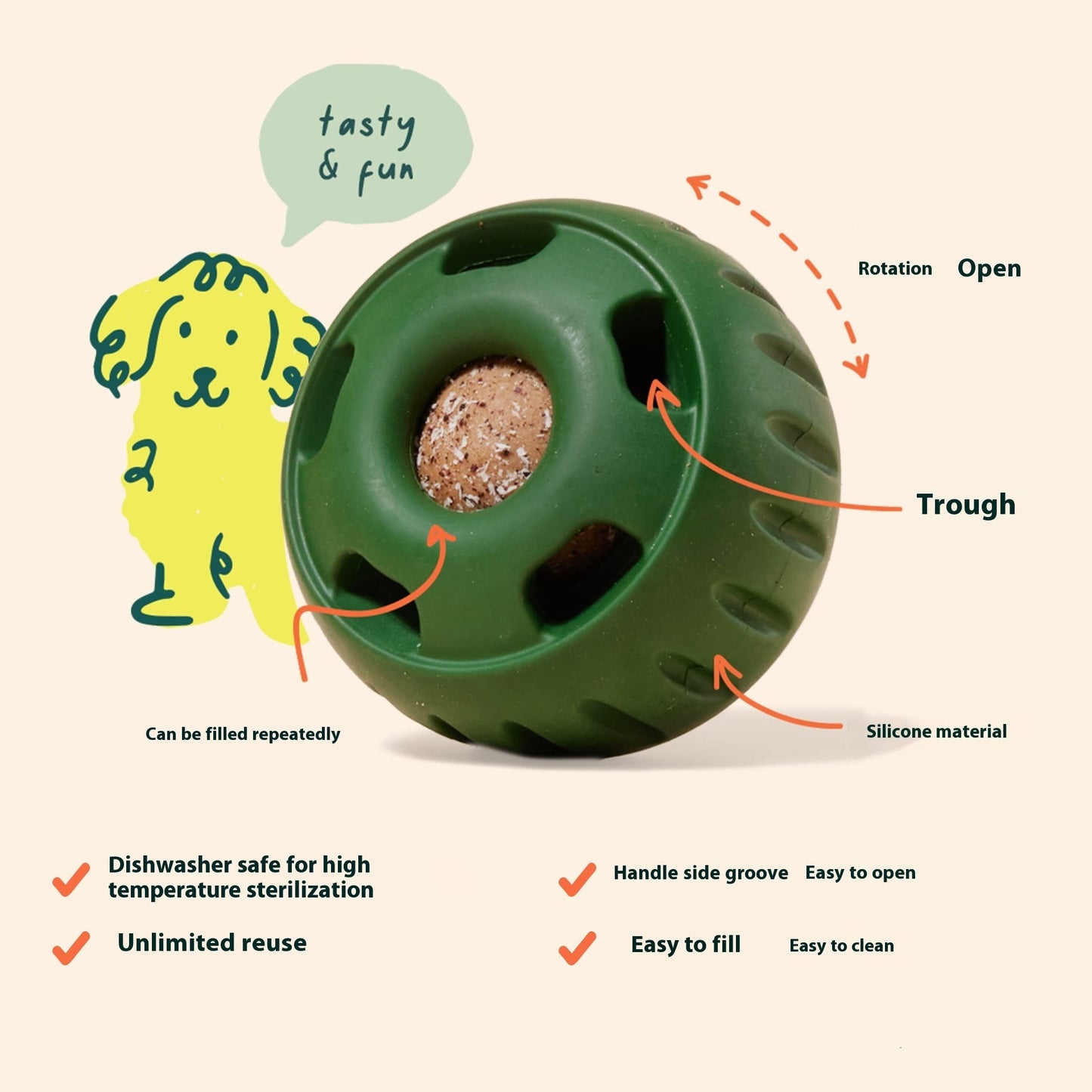 Furry Trio Silicone Slow Feeder Toy