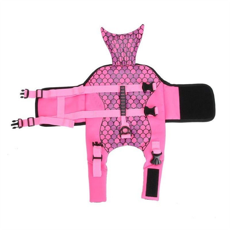 Dog Life Jacket Outdoor Swimming Vest Shark Mermaid Design for Water Safety