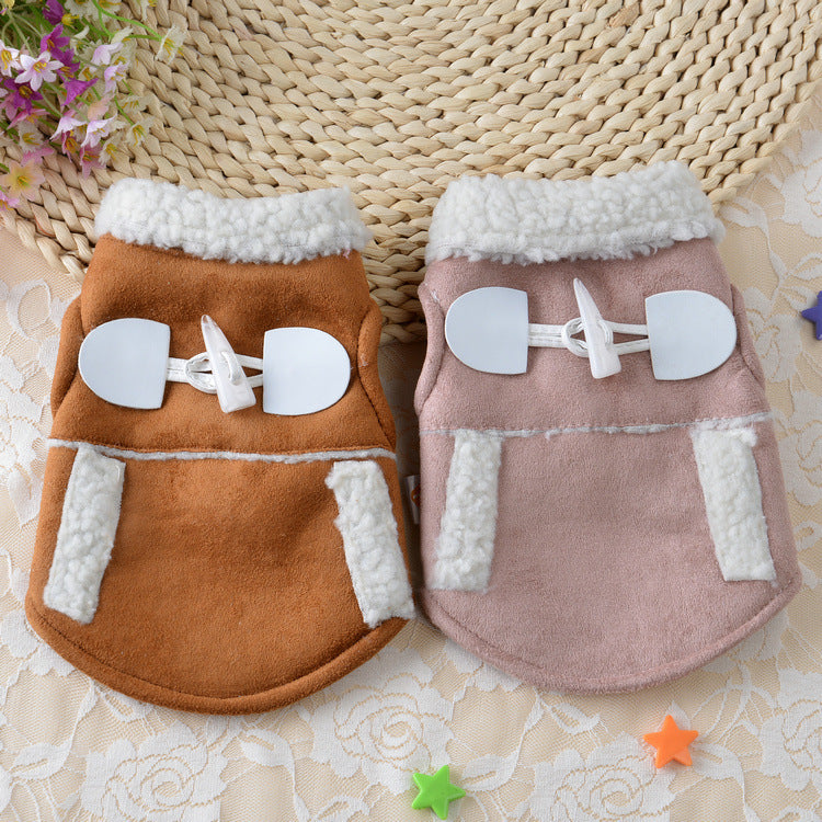 Teddy Dog Clothes Soft Warm Lamb Velvet Outfit