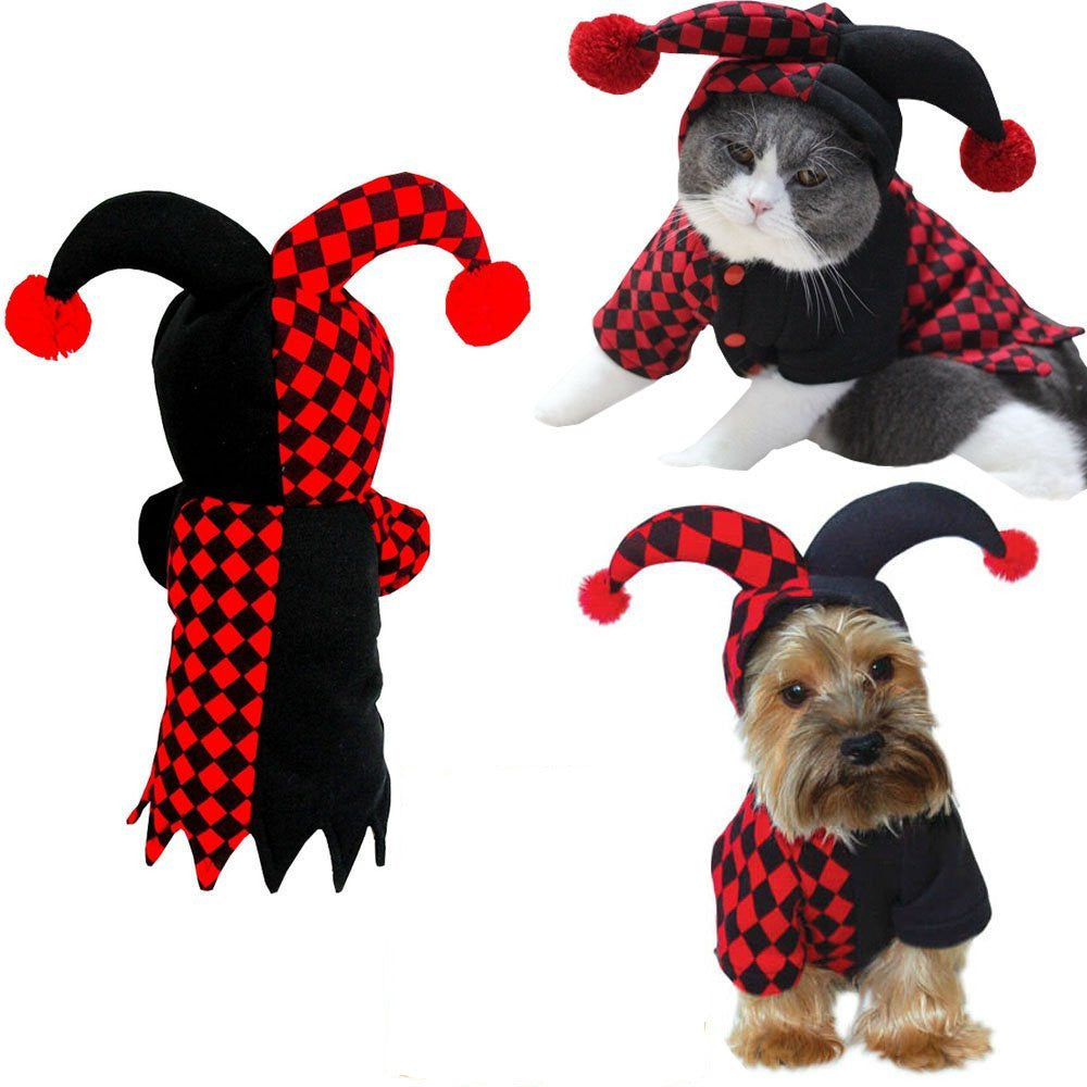 Funny Clown Pet Costume for Halloween and Party Events