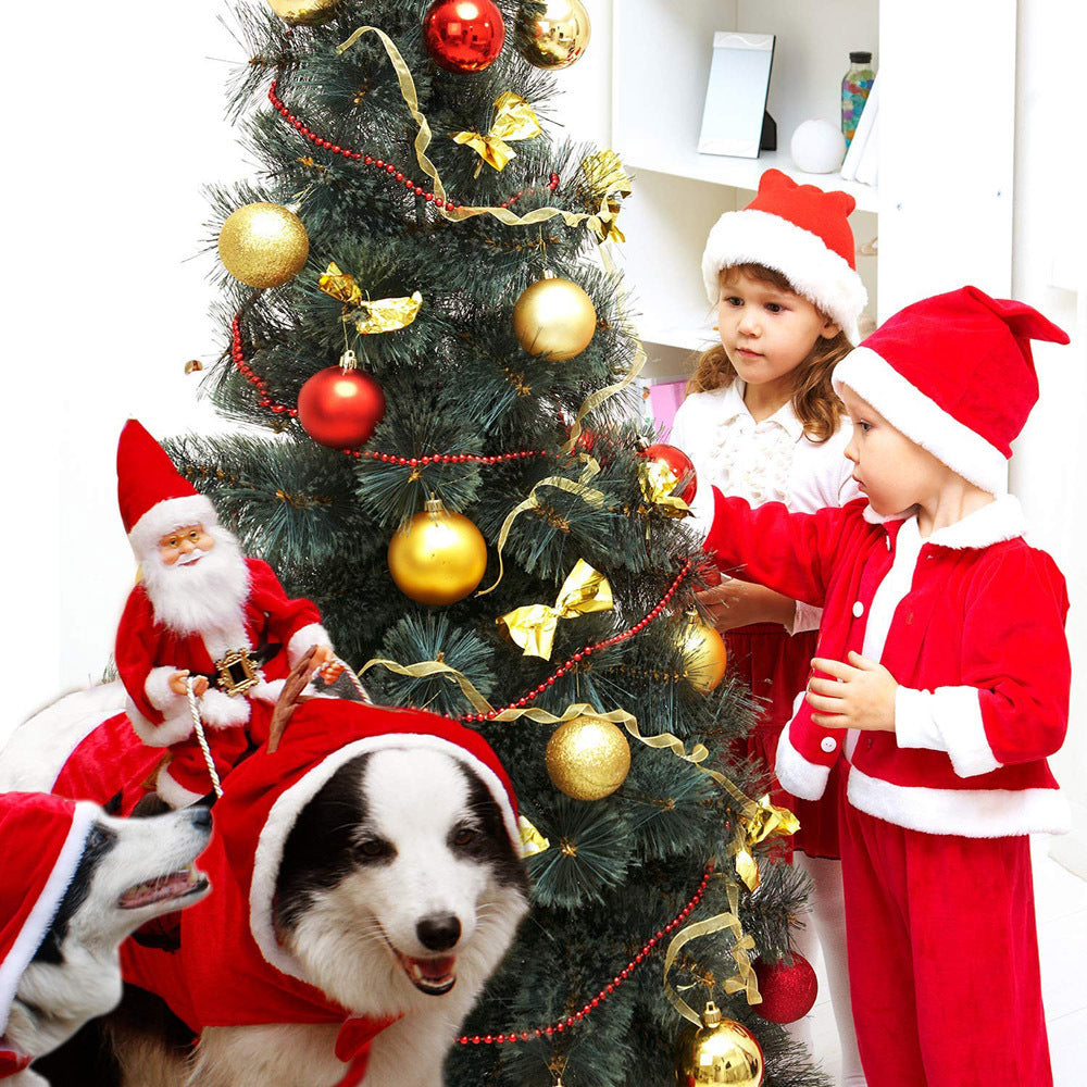 Santa Claus Riding Deer Christmas Dog Outfit