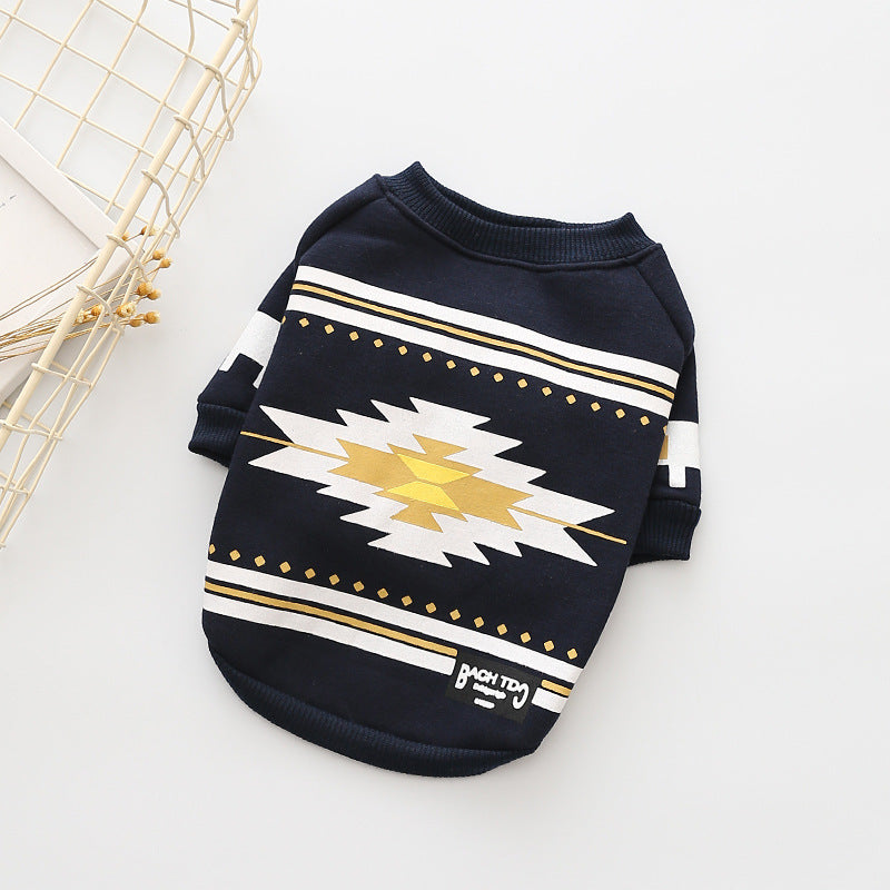 Casual Cotton Sweater for Pets Comfortable National Style Pet Clothing