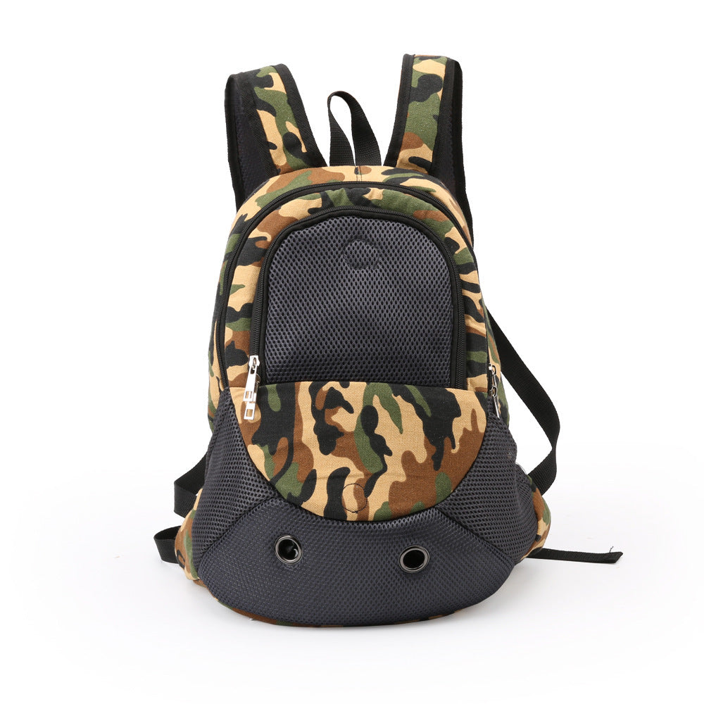 Camouflage canvas pet backpack