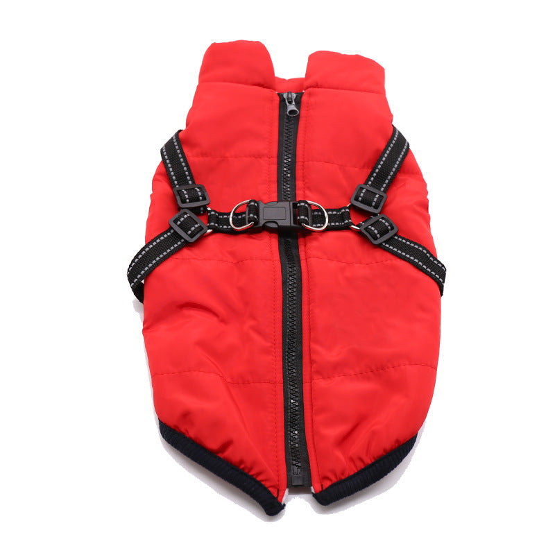 Winter Dog Cotton Coat Integrated Vest with Chest and Back Coverage