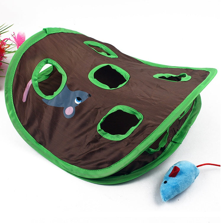 Pet Puzzle Nine-hole Mouse Hole Bell Ball Cat Interactive Toy Cat Hide And Seek Channel