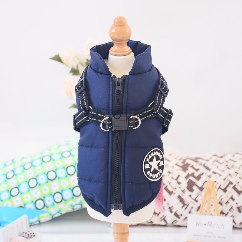 Waterproof Winter Dog Jacket with Built-in Harness for Cold Weather