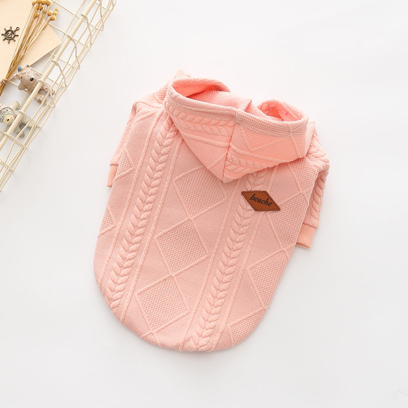 Cotton Coat for Pets in Pink, Wine Red, and Apricot Colors