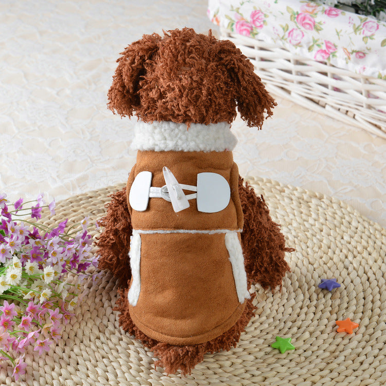 Teddy Dog Clothes Soft Warm Lamb Velvet Outfit