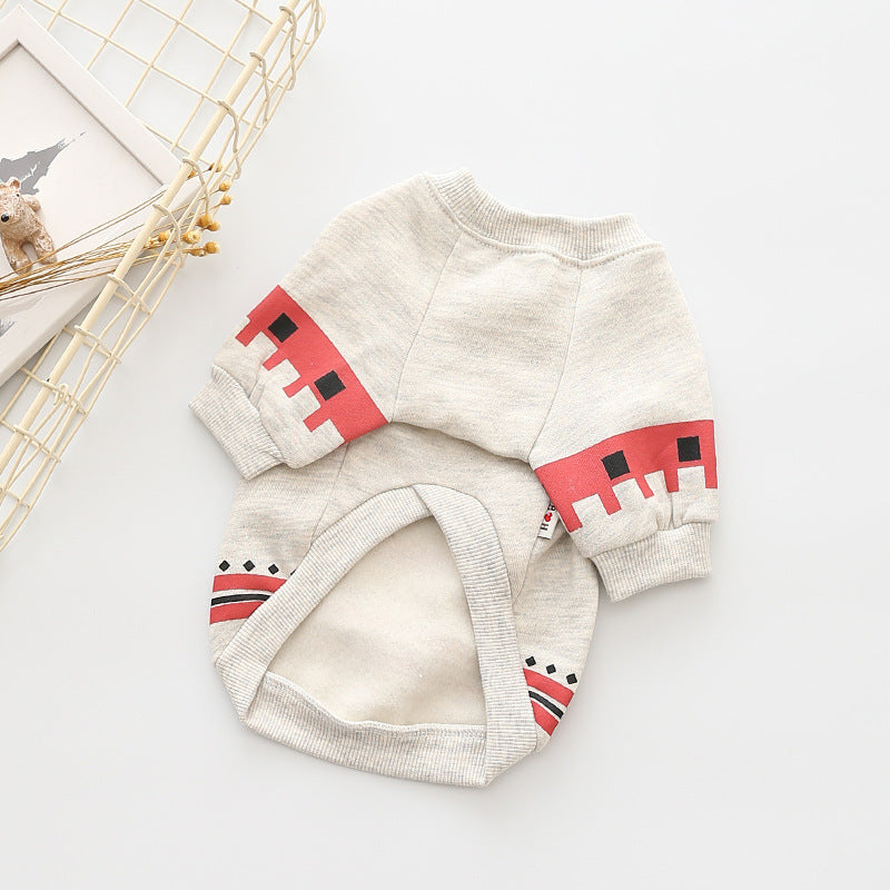 Casual Cotton Sweater for Pets Comfortable National Style Pet Clothing