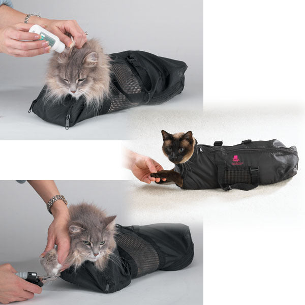 Adjustable Pet Bathing and Grooming Bag for Cats
