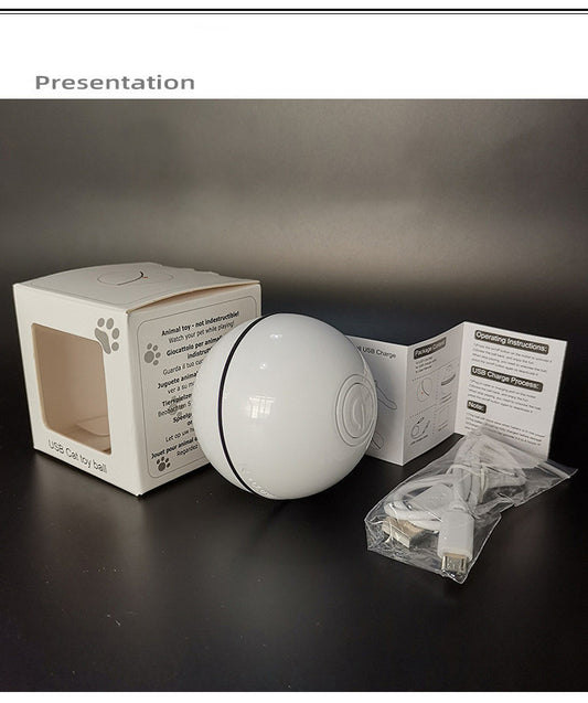 Electric Smart LED Laser USB Rolling Flashing Cat Ball Toy