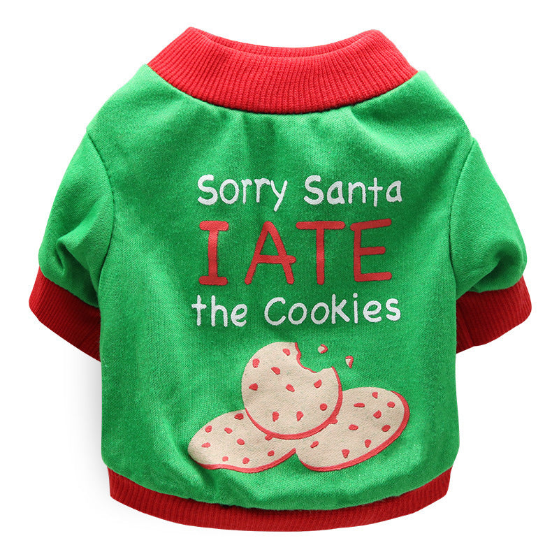 Christmas Dog T-Shirt Soft Cotton Pet Clothes for Holiday Season