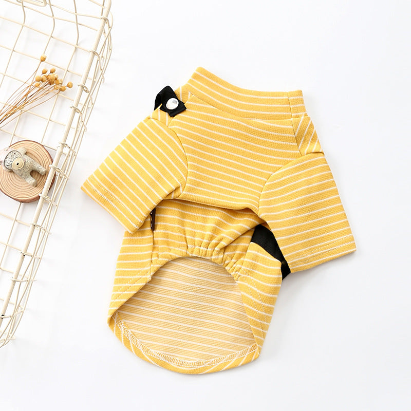 Striped T-Shirt Teddy Dog Pet Costume Comfortable Casual Outfit