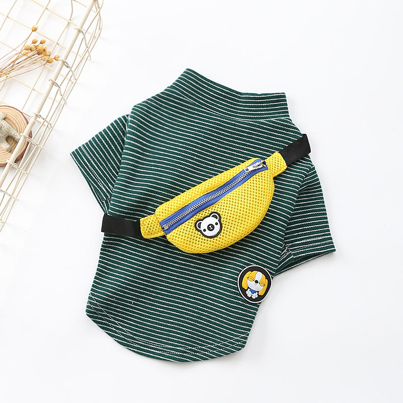 Striped T-Shirt Teddy Dog Pet Costume Comfortable Casual Outfit
