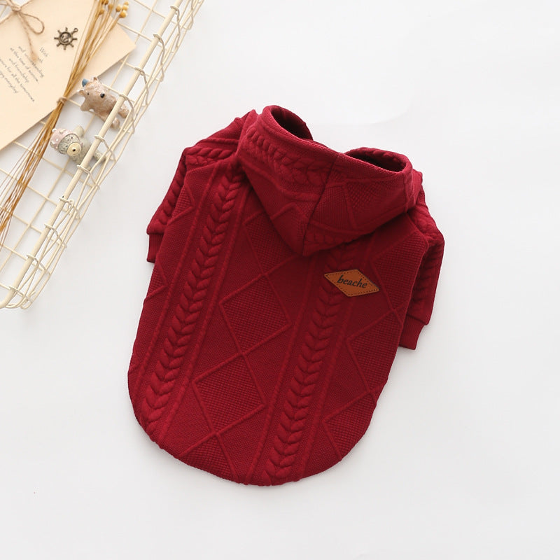 Cotton Coat for Pets in Pink, Wine Red, and Apricot Colors