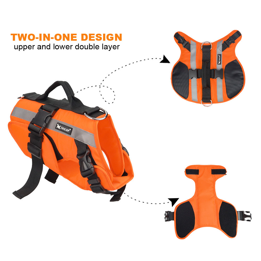 Reflective Dog Life Jacket with Buoyancy and Safety Features