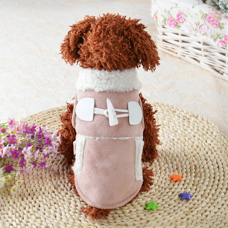 Teddy Dog Clothes Soft Warm Lamb Velvet Outfit
