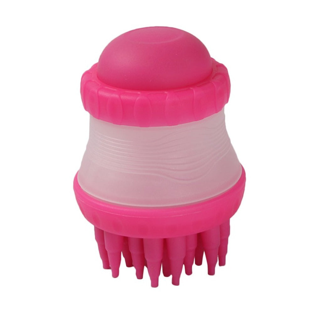 Soft Silicone Pet Bath Brush with Shampoo Dispenser