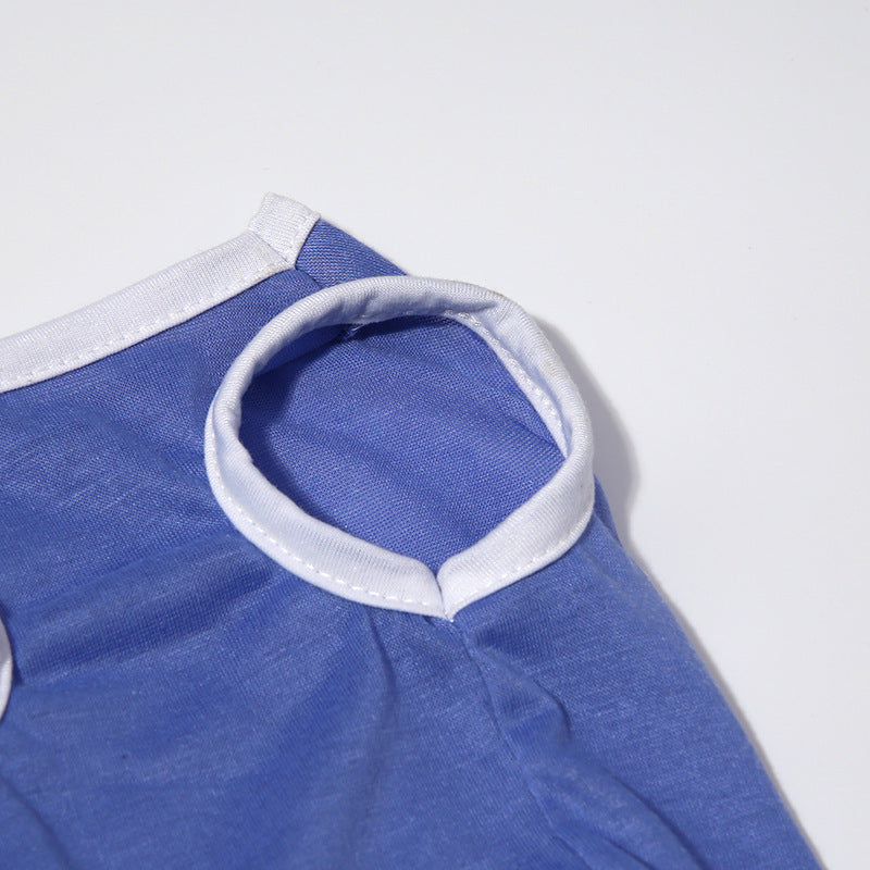 Casual Cotton Dog Vest in Light Blue for Comfort and Style