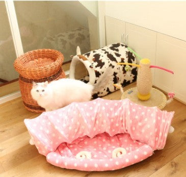Drop shippingJouets vente Chaude Tunnel Long 1.2 M Belle Fun conception 2 Windows et 2 Trous Chat Tunnel Chaton Chiot Pet fournitures
