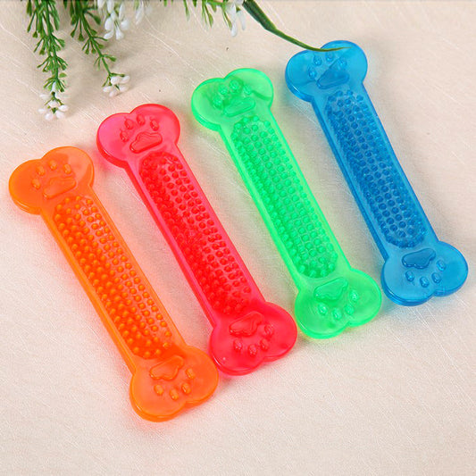 PVC Transparent Flat Bone Pet Dog Toy