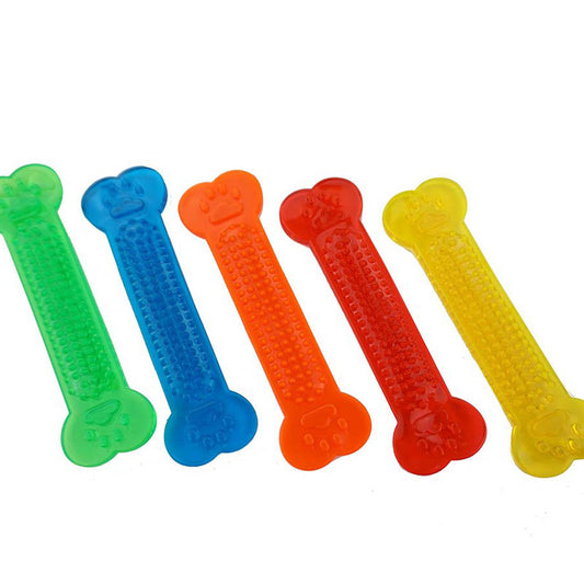 PVC Transparent Flat Bone Pet Dog Toy