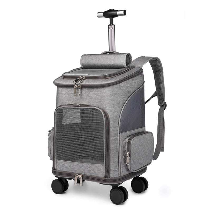 Rolling Pet Backpack with Wheels for Travel