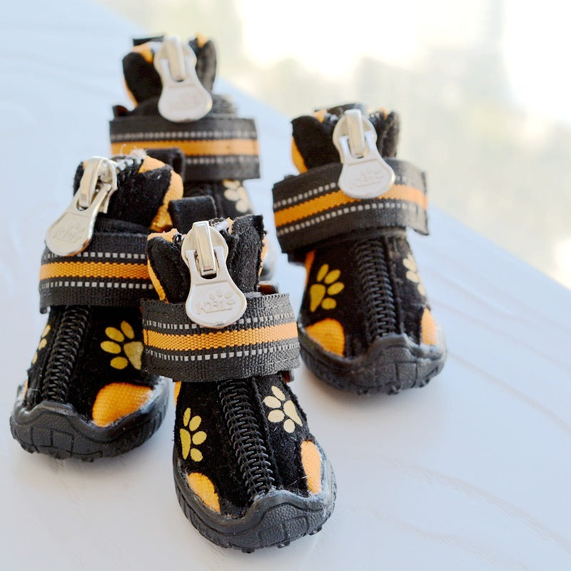 Waterproof Suede Cotton Shoes for Medium and Large Dogs Non-Slip and Warm Outdoor Dog Footwear