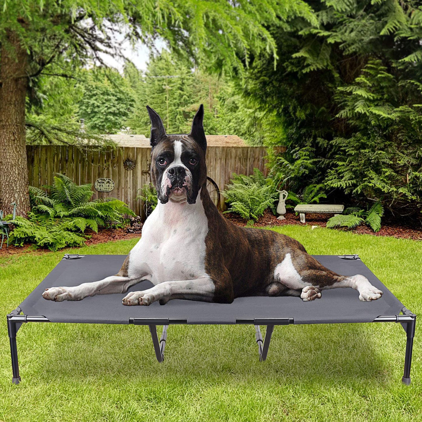 Large Elevated Outdoor Pet Camping Bed Description: