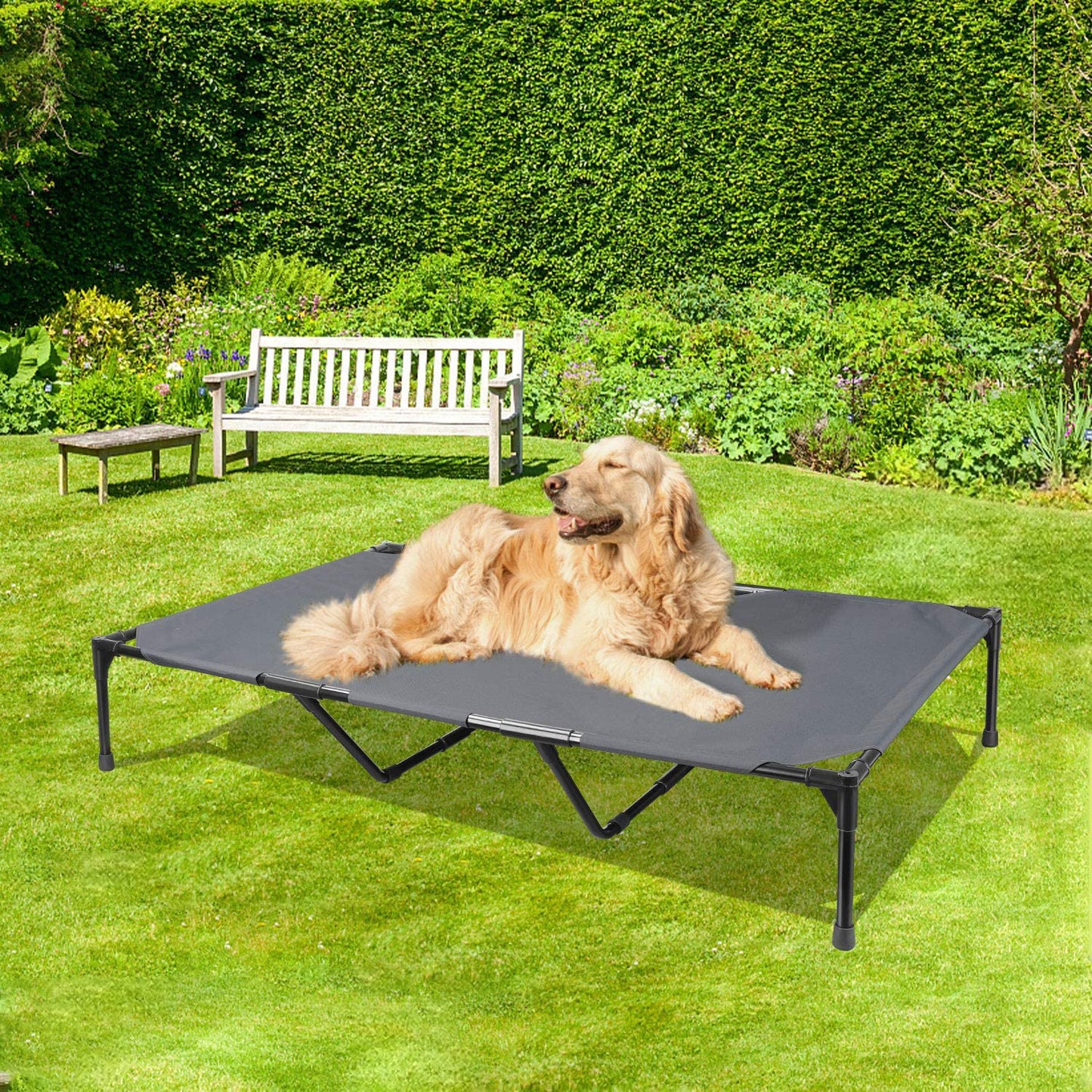 Large Elevated Outdoor Pet Camping Bed Description: