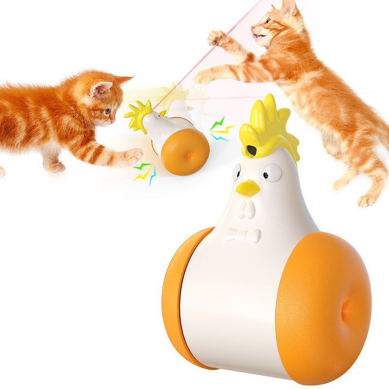Funny Cat Toy Electric Sounding Tumbler Hair Laser Chicken Funny Cat Toy