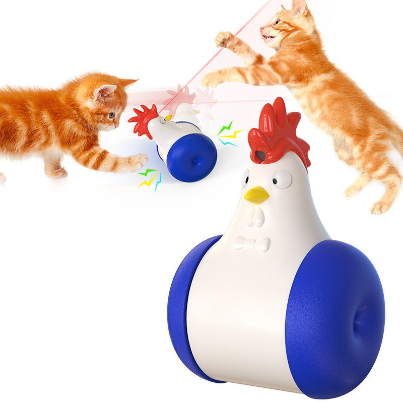 Funny Cat Toy Electric Sounding Tumbler Hair Laser Chicken Funny Cat Toy