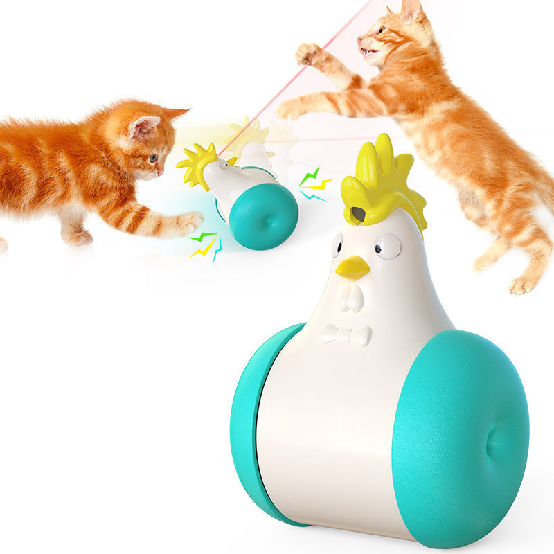 Funny Cat Toy Electric Sounding Tumbler Hair Laser Chicken Funny Cat Toy