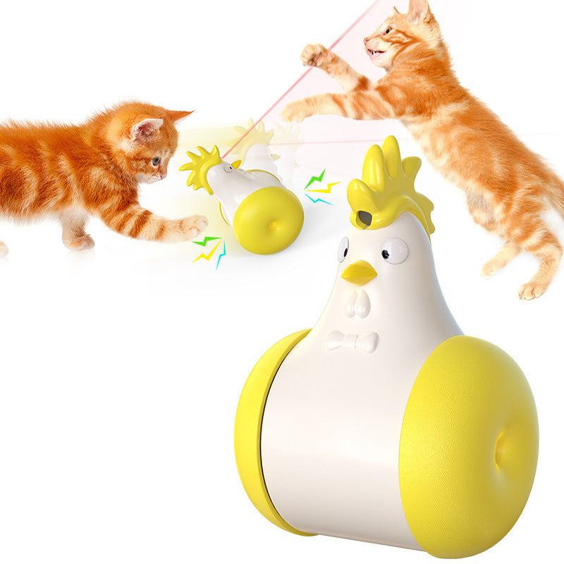 Funny Cat Toy Electric Sounding Tumbler Hair Laser Chicken Funny Cat Toy