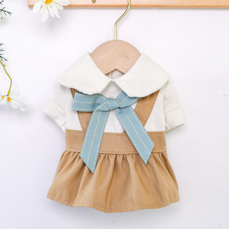 Cute Dog Cat Dress with Bowknot Elegant Pet Outfit for Small Dogs and Cats