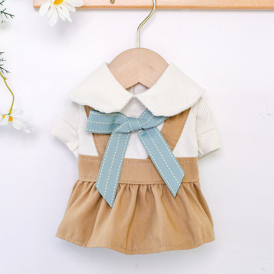Cute Dog Cat Dress with Bowknot Elegant Pet Outfit for Small Dogs and Cats
