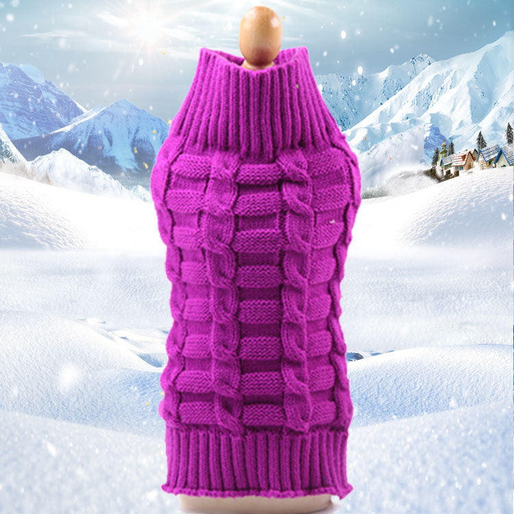 Soft Cashmere Twisted Rope Knit Dog Sweater