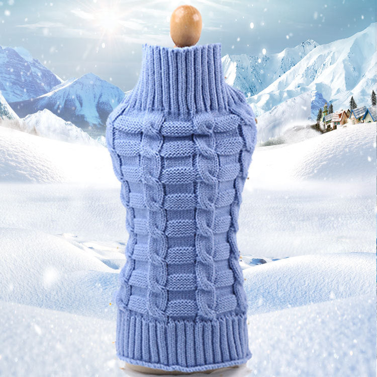 Soft Cashmere Twisted Rope Knit Dog Sweater