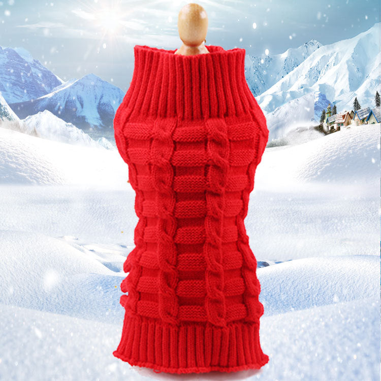 Soft Cashmere Twisted Rope Knit Dog Sweater