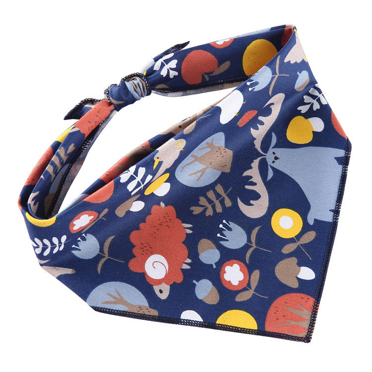 Adjustable Cotton Dog Bandana and Triangle Scarf for Pets