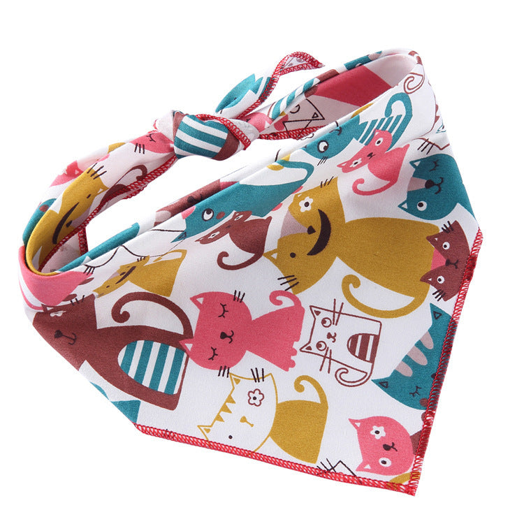 Adjustable Cotton Dog Bandana and Triangle Scarf for Pets