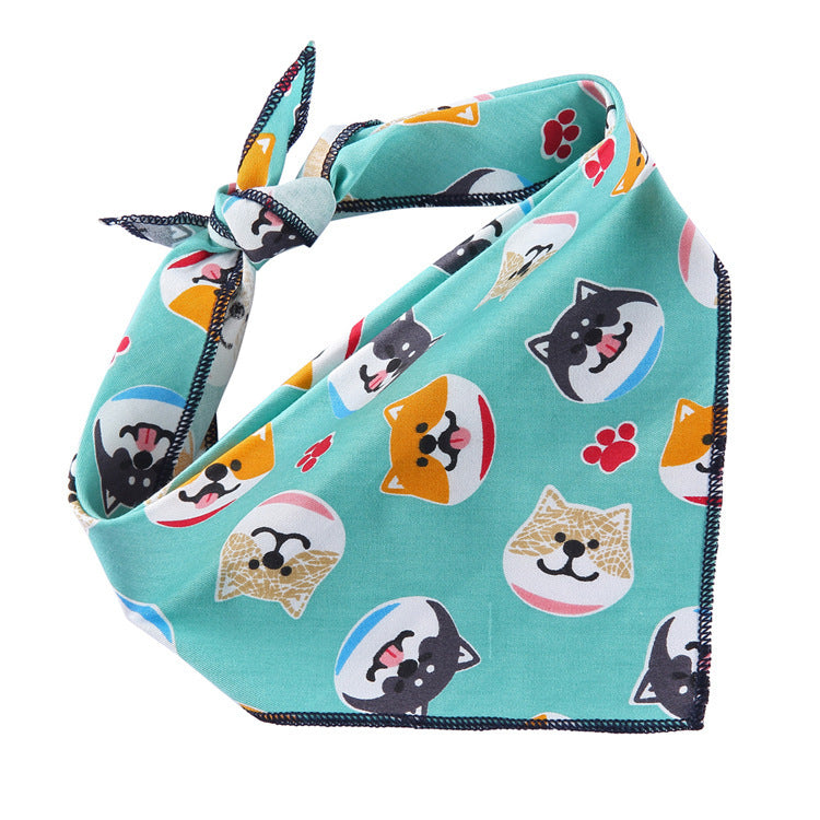 Adjustable Cotton Dog Bandana and Triangle Scarf for Pets