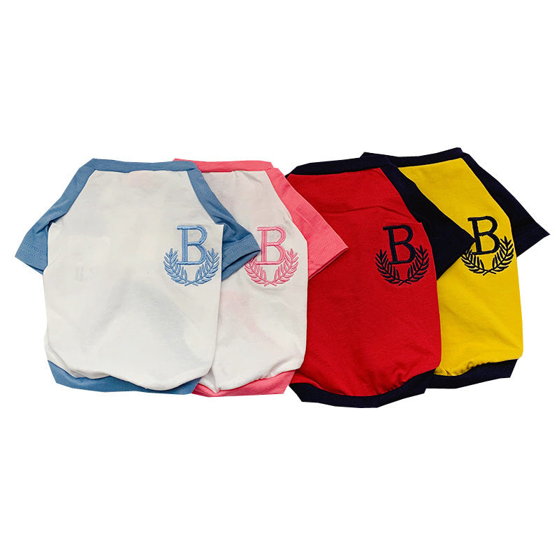 Parent-Child Dog Clothing Casual Short Sleeve Matching Set