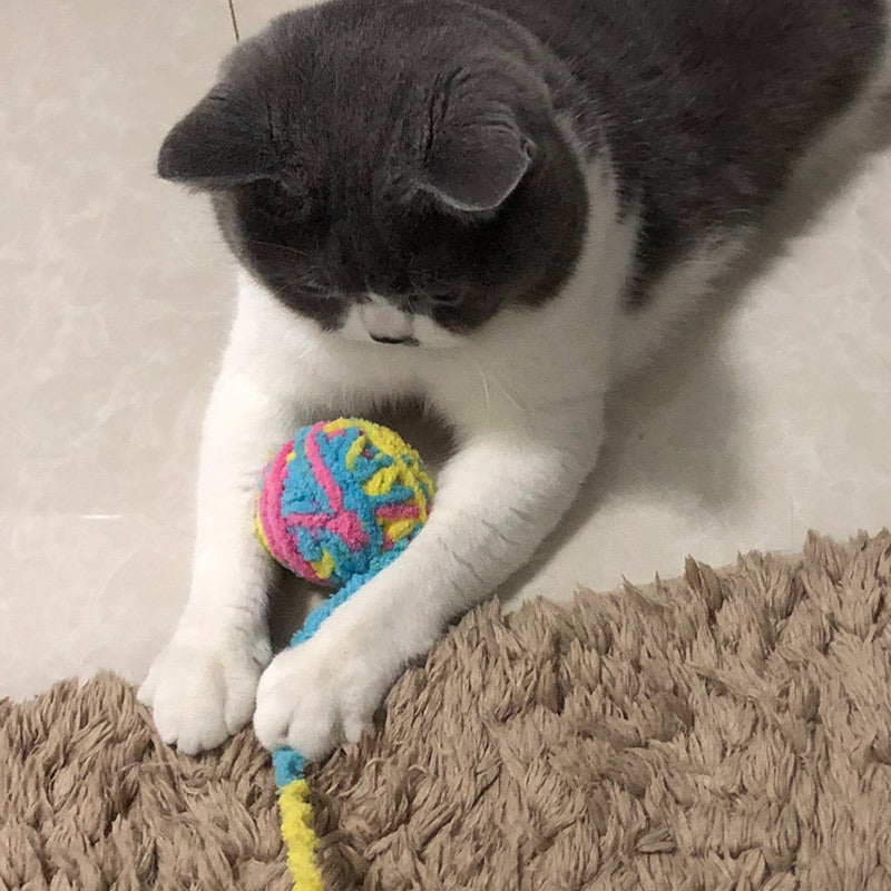Yarn ball cat toy funny cat stick